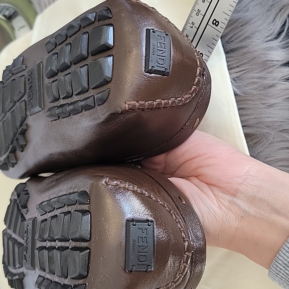 FENDI Zucca Moccasin Logo Leather Loafer for Men - Picture 17 of 17